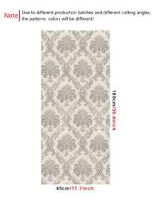 1 pieza de papel de pared con patrón de desplazamiento, rollo adhesivo de pared de PVC con patrón geométrico Vintage para decoración del hogar - Multicolor - Ver 4