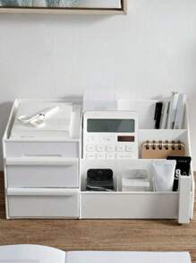 1 Miếng Trắng Ngăn kéo Hộp trữ mỹ phẩm , Bảo quản đồ trang điểm Với Đối với Bàn trang điểm , Ký túc xá Lưu trữ Trắng Hai lớp Hộp lưu trữ máy tính để bàn Với Nhiều Trắng Ngăn kéo Hộp trữ mỹ phẩm , Bảo quản đồ trang điểm Với Đối với Bàn trang điểm , Ký túc xá Lưu trữ Cái giá - trắng - Xem 5