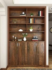 1卷 PVC 墙纸,现代木纹墙胶卷,适用于家庭,翻新贴纸剥离墙板,墙纸,壁纸,春季装饰品让您的家焕然一新,拉玛装饰贴纸 - 棕色 - 查看 6