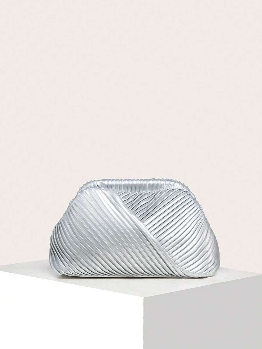 MOTF PREMIUM Minimalist Ruched Bag Medium Funky - Silver - View 1