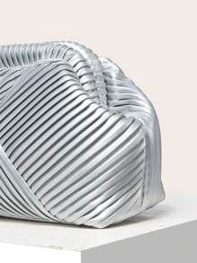 MOTF PREMIUM Minimalist Ruched Bag Medium Funky - Silver - View 5