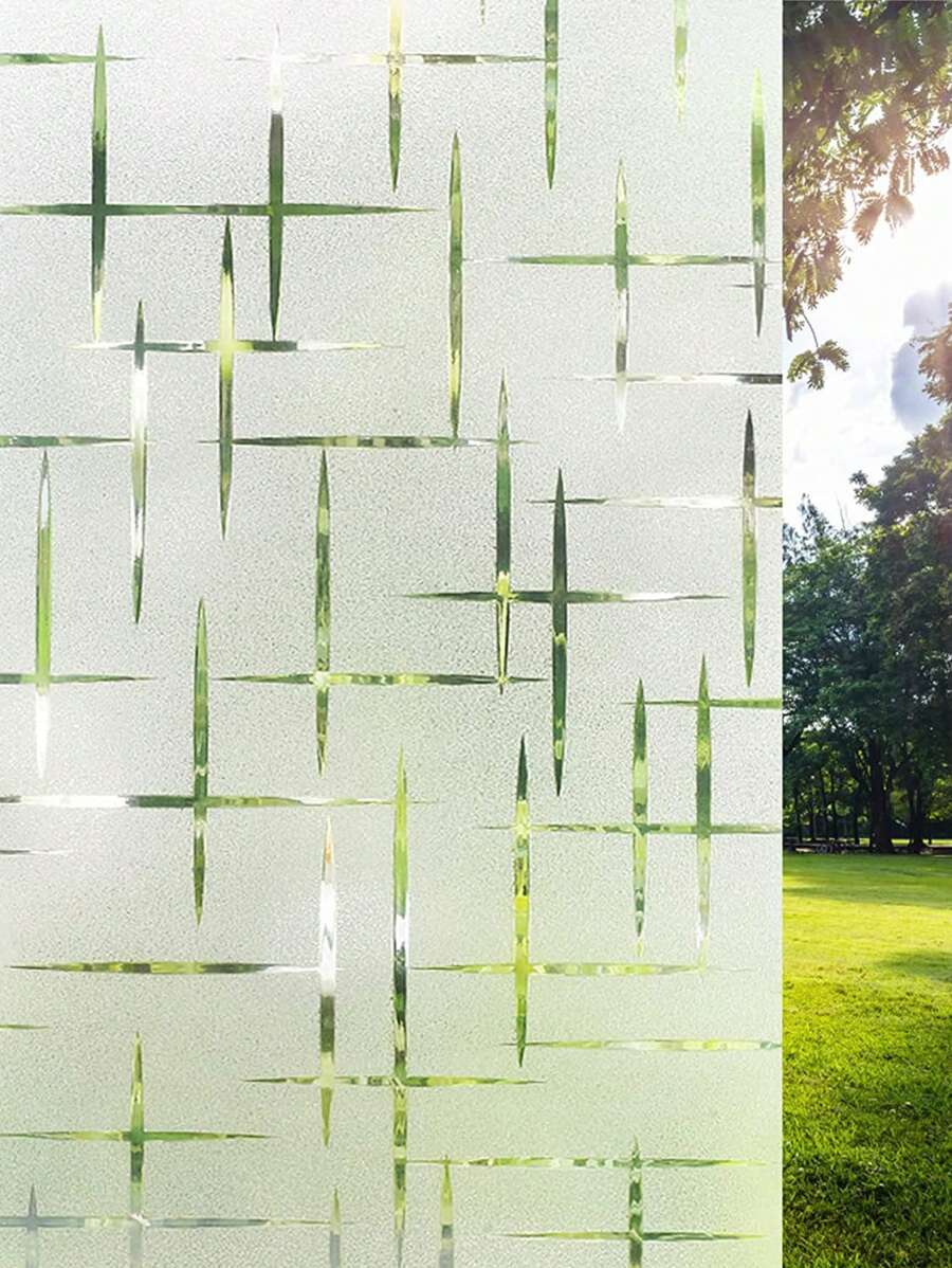 1 Họa Tiết Hình Học Trang Trí Bộ Phim Đơn Giản Dòng In Cửa Sổ PVC Riêng Tư Miếng Dán Kính Cường Lực Cho Gia Đình - Trong sáng - Xem 1