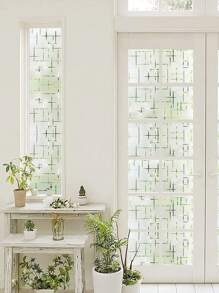 1 Họa Tiết Hình Học Trang Trí Bộ Phim Đơn Giản Dòng In Cửa Sổ PVC Riêng Tư Miếng Dán Kính Cường Lực Cho Gia Đình - Trong sáng - Xem 2