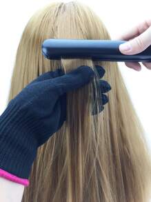 1入組髮型設計雙面硅膠珍珠圓珠捲髮梳捲髮棒夾板直髮棒，附耐高溫手套 - 彩色 - 查看 5