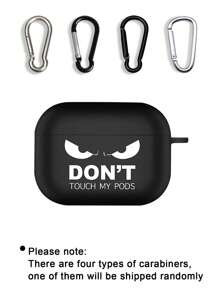 Vỏ bảo vệ tai nghe màu đen ngầu có móc khóa, vỏ bảo vệ màu đen mềm mại chống sốc hình mắt to dễ thương phù hợp với thế hệ thứ 2 - Đen và trắng - Xem 7