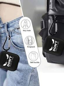 Vỏ bảo vệ tai nghe màu đen ngầu có móc khóa, vỏ bảo vệ màu đen mềm mại chống sốc hình mắt to dễ thương phù hợp với thế hệ thứ 2 - Đen và trắng - Xem 8