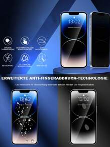 4 Miếng Phim Cường Lực Bảo Vệ Sự Riêng Tư Cho Màn Hình Tương Thích Với iPhone, Miếng Dán Bảo Vệ Màn Hình Riêng Tương Thích Với iPhone15/15Plus/15Pro/15Promax - màu đen - Xem 6