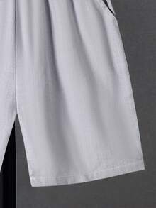 SHEIN Boys Bow Front 2 In 1 Shirt & Shorts - Multicolor - View 5