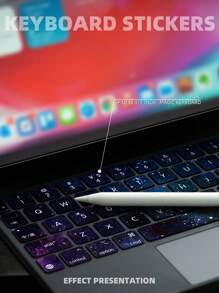 1 bộ Miếng dán bàn phím hoa văn Galaxy Tương thích với iPad - Nhiều màu - Xem 6