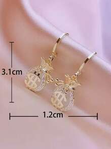 Bông tai thả túi tiền trang trí Rhinestone - Nhiều màu - Xem 3