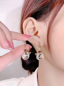 Bông tai thả túi tiền trang trí Rhinestone - Nhiều màu - Xem 5