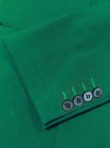 Áo cộc tay Nam Nút đôi Túi màu trơn Giải trí - màu xanh lá - Xem 6