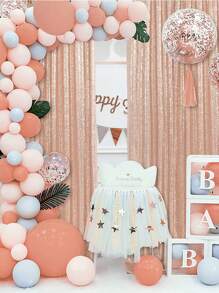 Rèm một tấm đơn giản màu trơn, rèm trang trí sequin đơn giản cho bữa tiệc, trang trí nhà cửa - Hoa hồng vàng - Xem 4