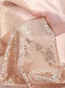 Rèm một tấm đơn giản màu trơn, rèm trang trí sequin đơn giản cho bữa tiệc, trang trí nhà cửa - Hoa hồng vàng - Xem 7