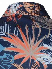 Hombres Camisa con estampado tropical con botón - Multicolor - Ver 3