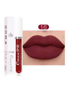 防水持久啞光唇彩16不粘杯子唇膏 - 玫瑰紅 - 查看 2