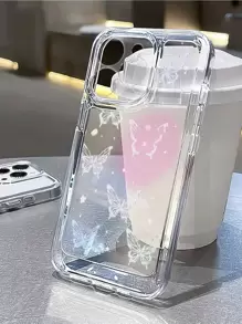 Butterfly Pattern Clear Phone Case - Multicolor - View 1
