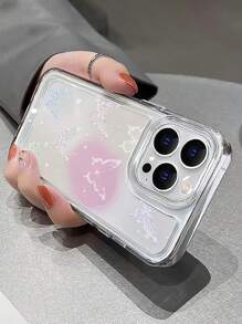 Butterfly Pattern Clear Phone Case - Multicolor - View 2