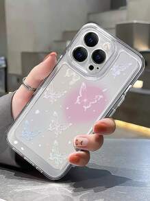 Butterfly Pattern Clear Phone Case - Multicolor - View 3