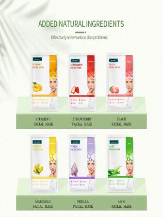 HEMEIEL 6入組天然成分補水滋養面膜套裝