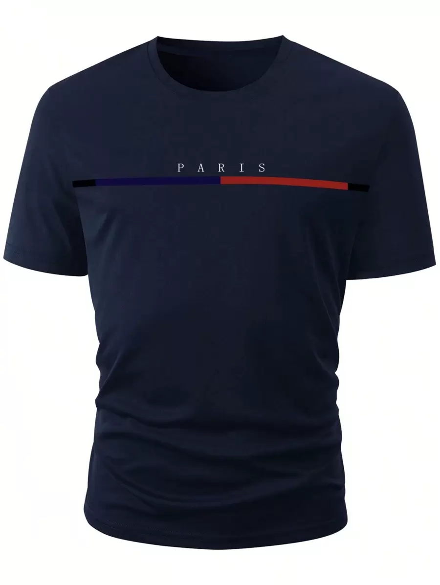 Manfinity Homme Áo thun & Áo lót Nam Lá thư Giải trí - Màu xanh hải quân - Xem 1