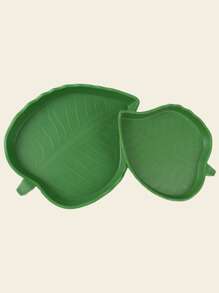 1入組/2入組塑料葉形防滑小寵物餵水碗，適用於小型寵物全年使用 - 綠色 - 查看 3