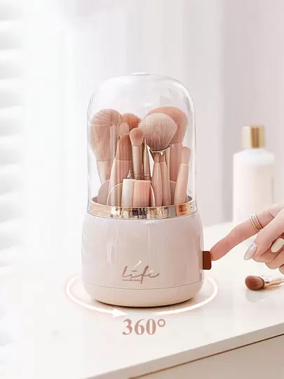 Multifunctional Makeup Brush Storage Box, 1pc 360 Rotating Cosmetics Organizer, Waterproof & Dustproof Storage Bucket, Lipgloss Holder, Desk Organizer For Countertop Vanity And Bathroom, Room, Home, Bedroom, Bathroom, House, Pink Room Gift Boxes, Funny Gift, Storage, Makeup Brush Holder Bags, Makeup Bag, Toiletry Bag, Desk Organiser, Cosmetic Bag, Make Up Bags, Jewellery Box, Pouch, Makeup Brush Holder, Brush Holder, Perfume Organiser, Pouch Bag, Gifts Christmas Gift Ideas For Women