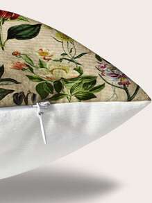 1pc Flower Pattern Cushion Cover Without Filler, Modern Fabric Pillow Cover For Home Decor