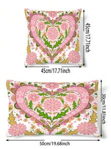 1入組無填充物花卉圖案靠墊套現代家居裝飾布藝枕套 - 彩色 - 查看 2