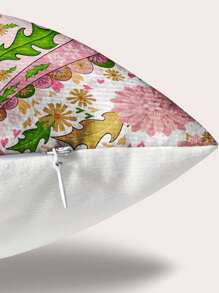 1入組無填充物花卉圖案靠墊套現代家居裝飾布藝枕套 - 彩色 - 查看 3