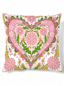 1入組無填充物花卉圖案靠墊套現代家居裝飾布藝枕套 - 彩色 - 查看 4