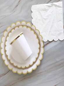 93入組/套紙質一次性廚具派對用花卉設計一次性餐具 - 彩色 - 查看 3