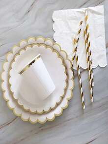 93入組/套紙質一次性廚具派對用花卉設計一次性餐具 - 彩色 - 查看 1