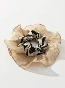 1入組圖形鬆緊帶可愛 - 卡其色 - 查看 2