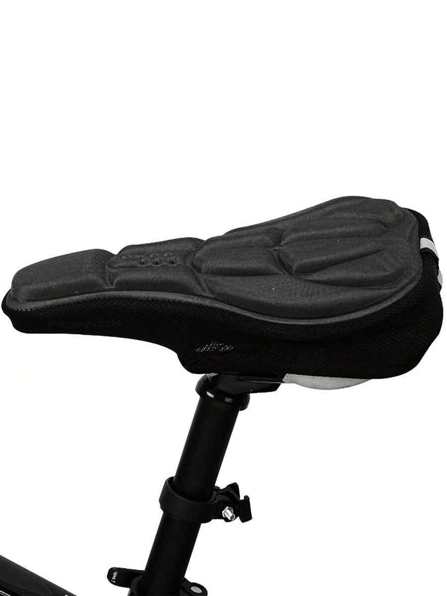 1pc Bicycle Saddle Cushion Cover - Black - View 1
