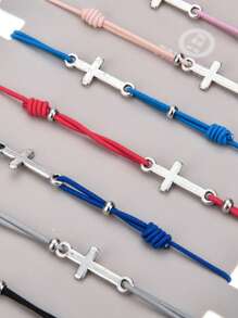 Vòng đeo tay trang trí chữ thập 12 cái/bộ - Nhiều màu - Xem 2