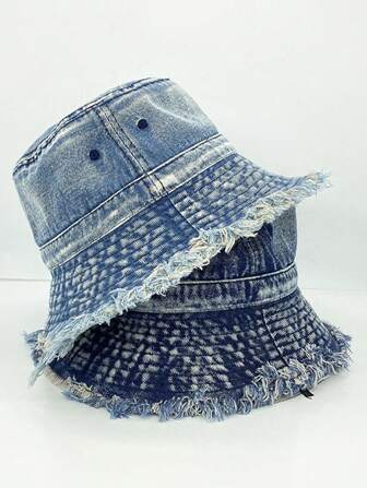 1入組中性水洗毛邊緣時尚漁夫帽適用於日常