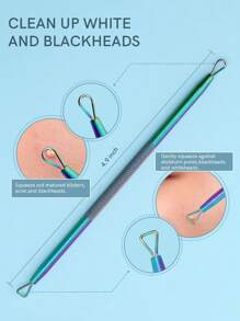 CUT it 1個不銹鋼鈦金屬雙頭黑頭/痘痘針清除工具 - 彩色 - 查看 3