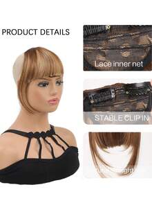 Short Straight Synthetic Hair Bangs - Multicolor - View 4