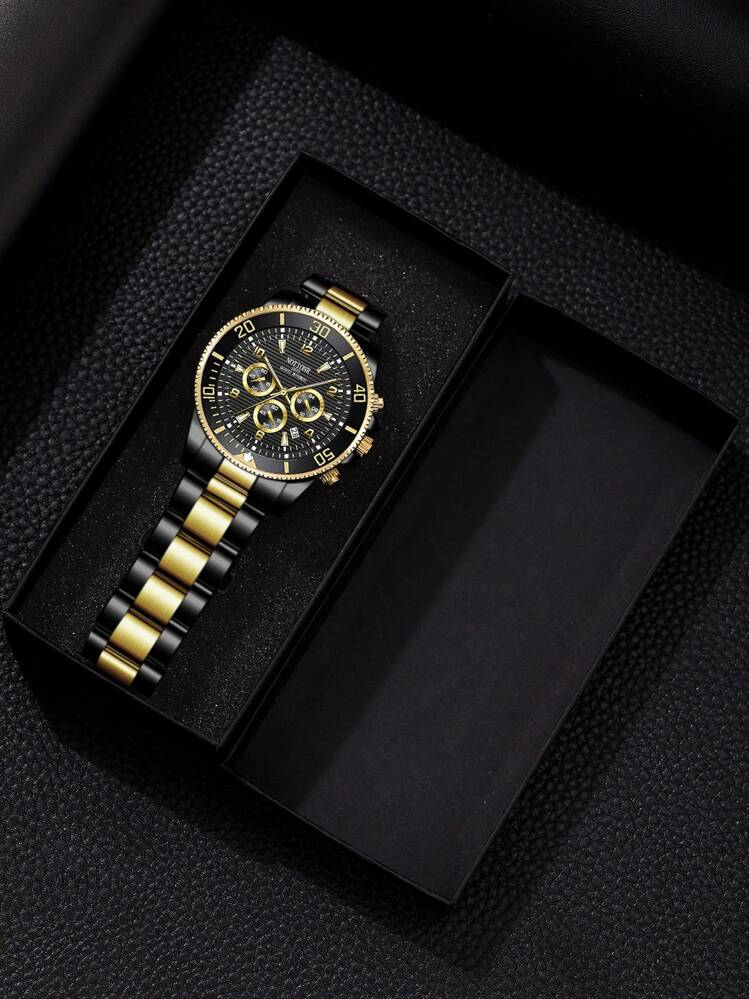 NOTIONR 男士休閒運動手錶,帶日期顯示石英手錶 - 黑色 - 查看 4