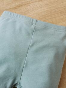 SHEIN Bộ đồ Em bé Slogan - Màu xanh Bạc hà - Xem 4