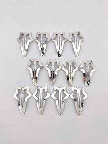 12pcs/Bag 5cm White K-Color Five-Pointed Star BB Clips - Silver - View 1