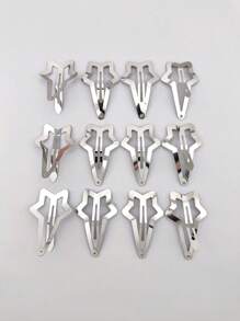 12pcs/Bag 5cm White K-Color Five-Pointed Star BB Clips - Silver - View 3