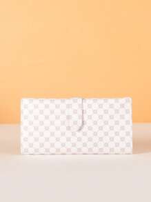 Ví dài họa tiết hình học gấp lại - trắng - Xem 1