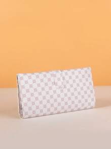 Ví dài họa tiết hình học gấp lại - trắng - Xem 2