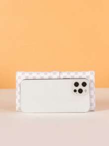 Ví dài họa tiết hình học gấp lại - trắng - Xem 3