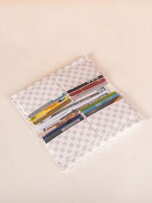 Ví dài họa tiết hình học gấp lại - trắng - Xem 5