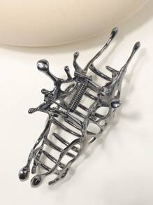 1 cái kẹp tóc thời trang thiết kế bất đối xứng cho phụ nữ để trang trí tóc đường phố - màu đen - Xem 5