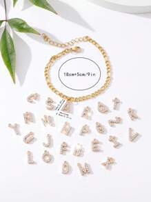 Vòng tay trang trí chữ cái Zirconia - Vàng - Xem 3