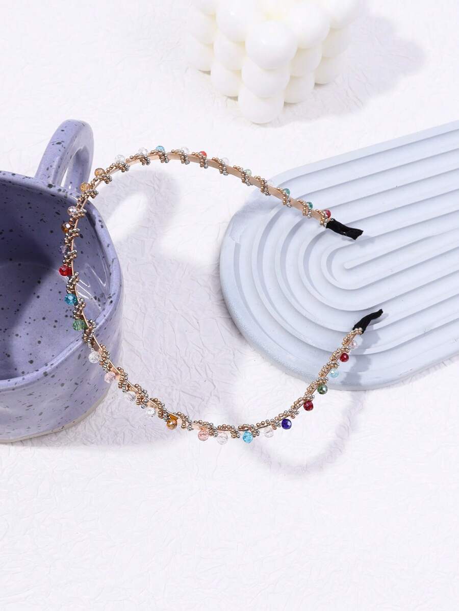 珠子裝飾髮箍 - 彩色 - 查看 1